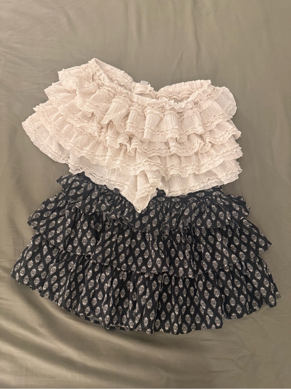 Ruffled Layered Mini Shorts Set
